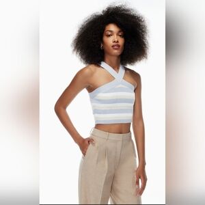 NWOT ARITZIA Babaton Sculpt Knit Criss Cross Cropped Tank Sze XS